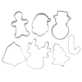 7 Pcs Christmas Cookie Cutters Stainless Steel Fondant Mold Cupcake Sugar craft Cake DIY Decorating Tool