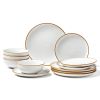 d12 PCS Dinnerware Set Ceramic Plates and Bowls Sets Service for 4 White