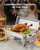 k8 Qt 4 Pack Rectangle Chafing Dish Buffet Set Full-Size & Half-Size Pans Gold