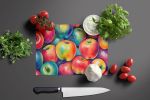 cNEW Colorful Apples Glass Cutting Board Decorative Tempered Glass Kitchen Cutting and Serving Board Large Size Chopping Board