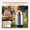 cVEVOR Stainless Steel Stockpot, 42 Quart Large Cooking Pots, Cookware Sauce Pot with Strainer, Lid, and Handle, Heavy Duty Commercial Grade Stock Pot