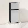 kHOMCOM Small Fridge with Freezer, 4 Cu Ft Refrigerator with Reversible Doors, Silver