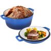 cEnameled Cast Iron Dutch Oven with Serving Lid + ENCLOSED THERMAL CIRCLE Design